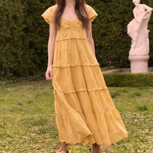 THE GREAT. Yellow Maxi Dress